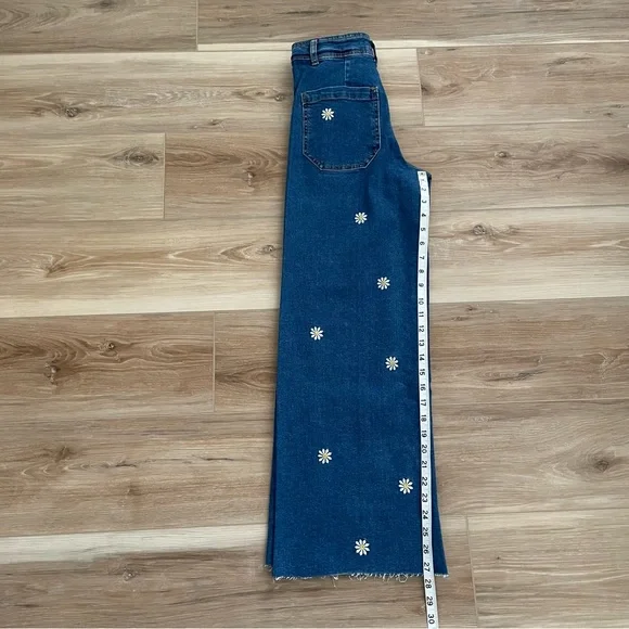 Desigual Daisey embroidered cropped culotte jeans sz 0